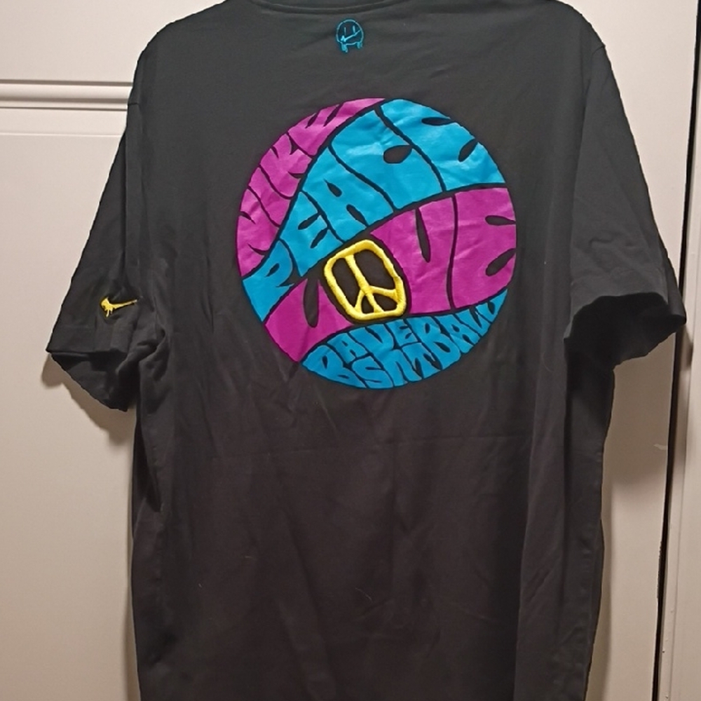 Nike Black Tee with Peace Love Graphic